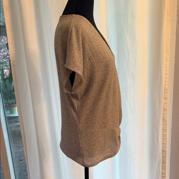 INC International Concepts Short Sleeve Knotted Top - Gray glittery. - Picture 4 of 8